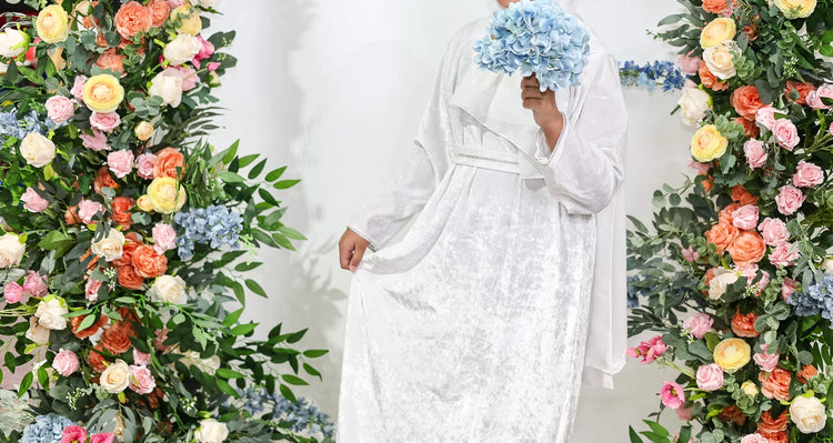 Snow Pearl Velvet Kids Abaya – Ages 10–14 by Hijab Shack