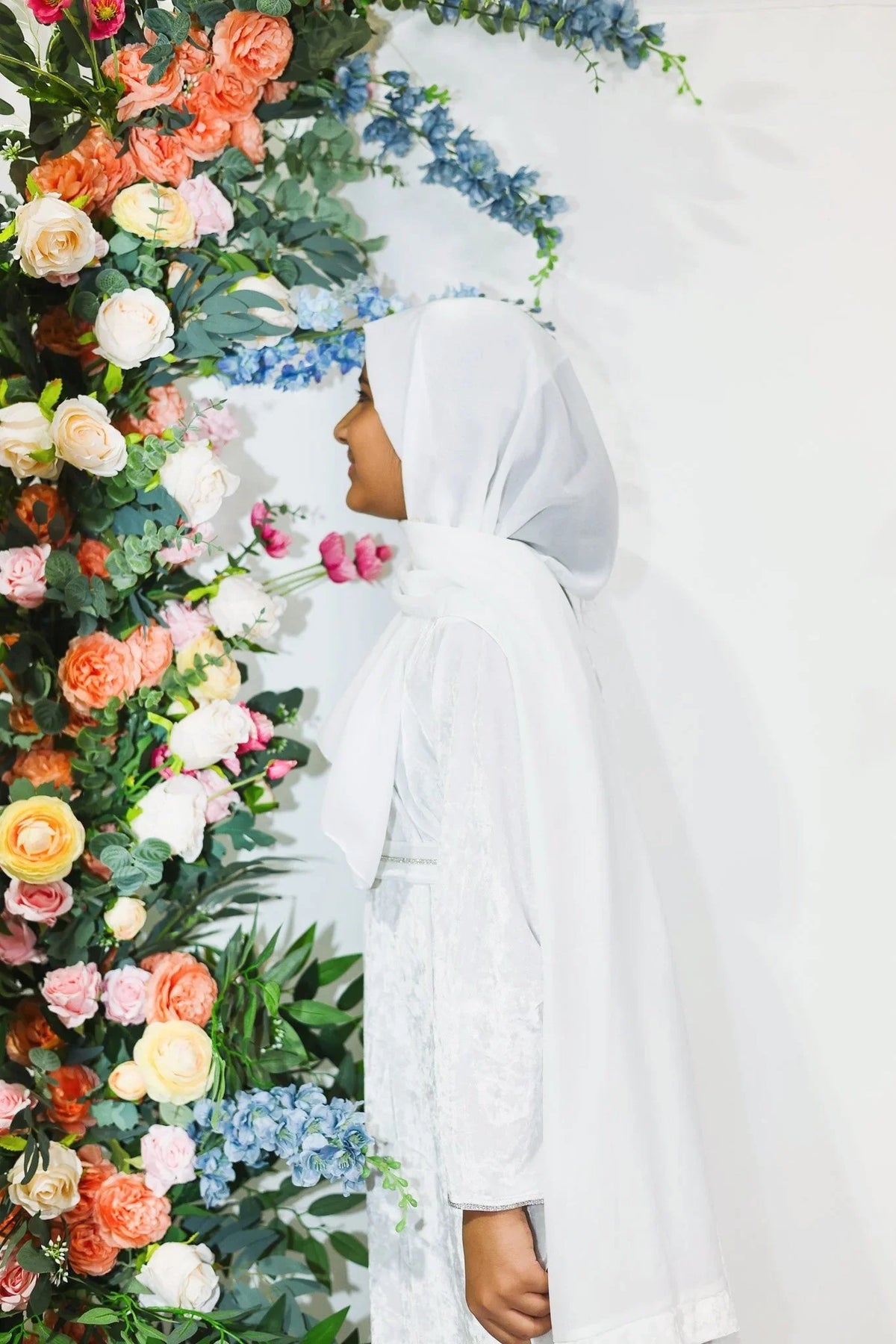 Snow Pearl Velvet Kids Abaya – Ages 10–14 by Hijab Shack