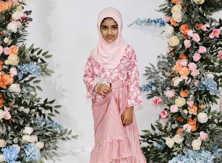Rose Garden Pleated Kids Dress – Ages 8 by Hijab Shack