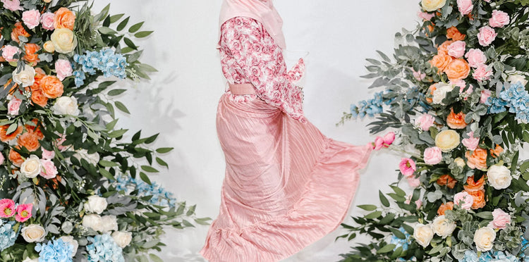 Rose Garden Pleated Kids Dress – Ages 8 by Hijab Shack