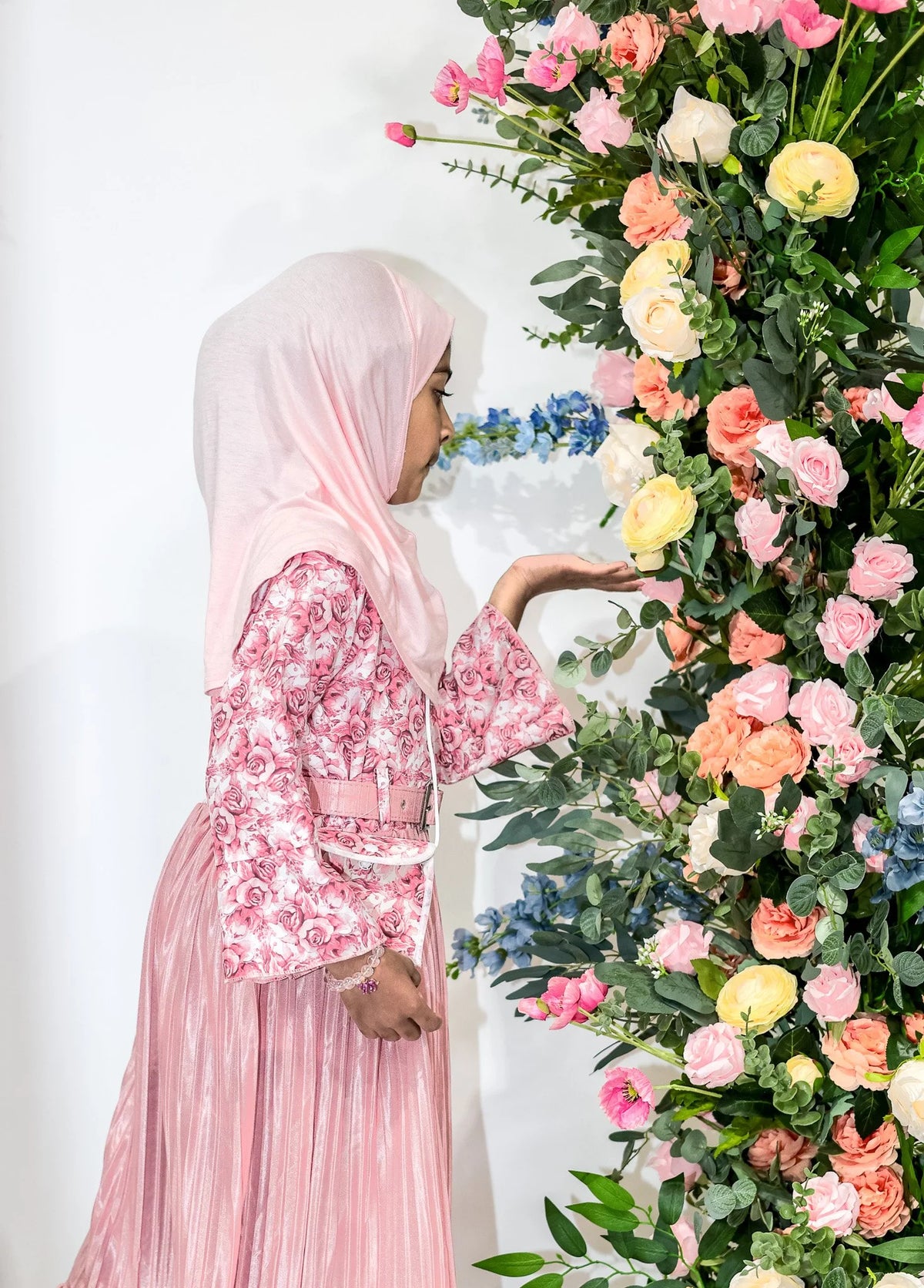 Rose Garden Pleated Kids Dress – Ages 8 by Hijab Shack