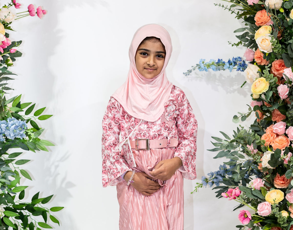 Rose Garden Pleated Kids Dress – Ages 8 by Hijab Shack