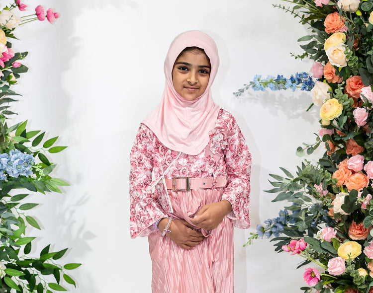 Rose Garden Pleated Kids Dress – Ages 8 by Hijab Shack