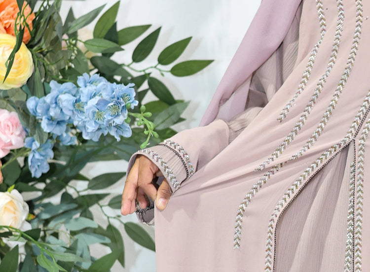 Blossom Pearl Kids Abaya – Mauve Dust (Ages 8–12) by Hijab Shack