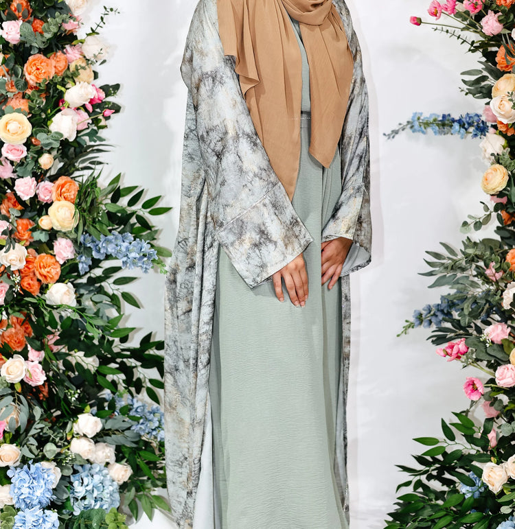 Sage Marble Open Abaya by Hijab Shack