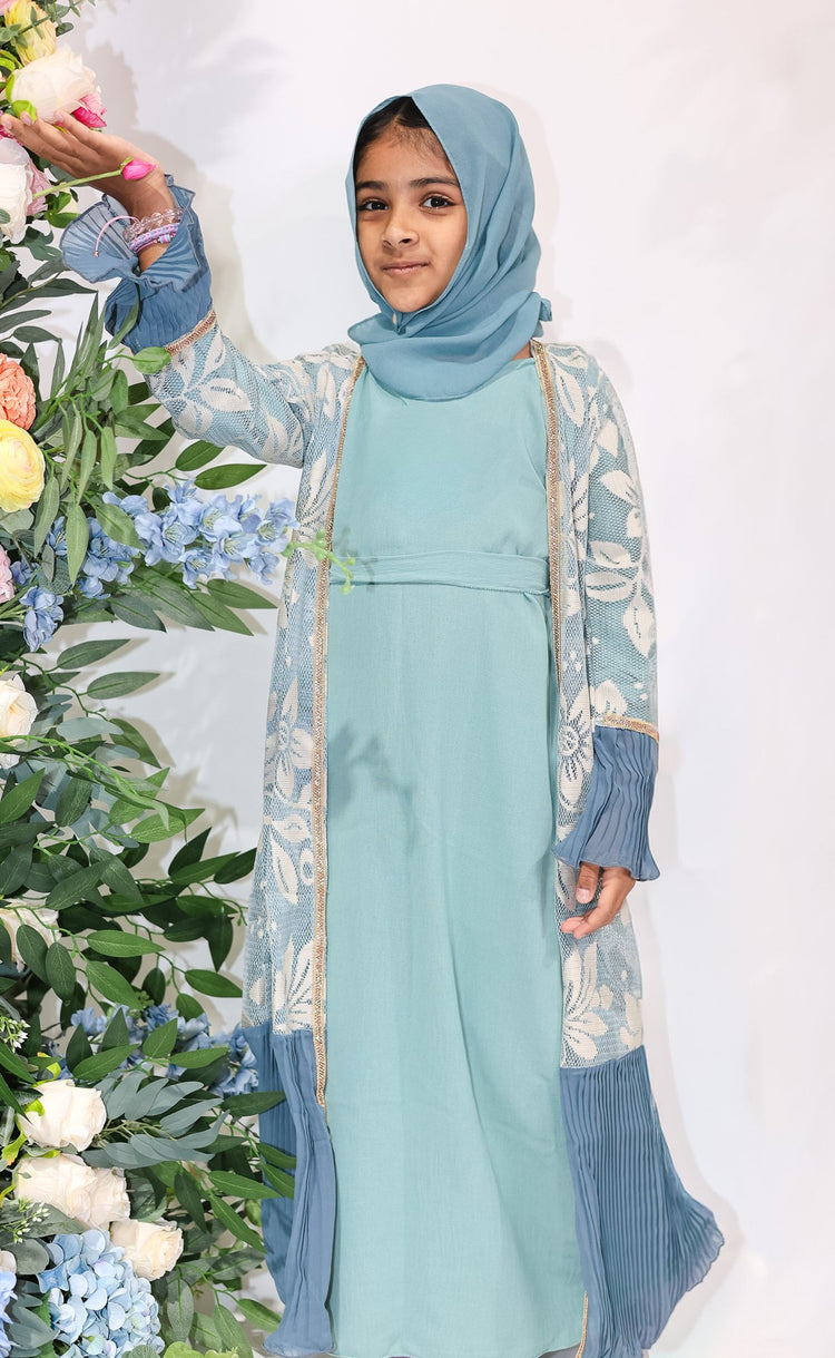 Bluebell Lace Kids Abaya – Ages 8–12 by Hijab Shack