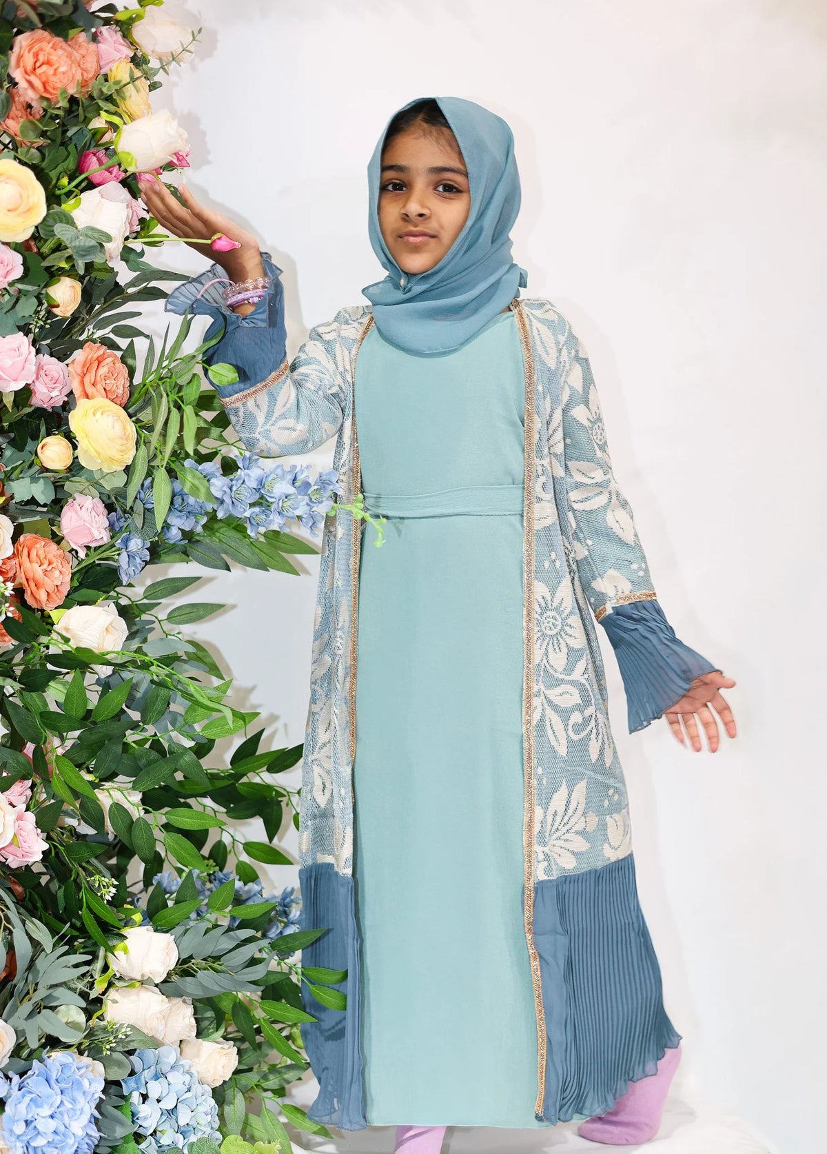 Bluebell Lace Kids Abaya – Ages 8–12 by Hijab Shack