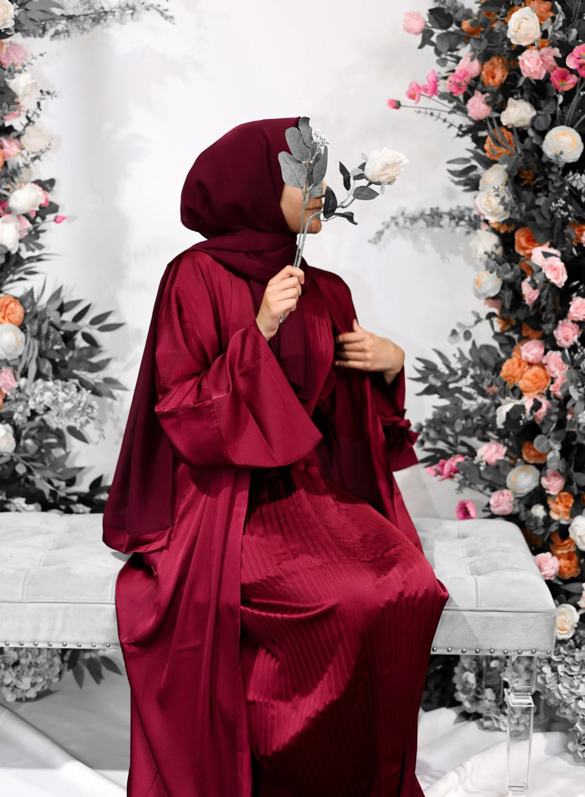 Satin Open Abaya by Hijab Shack