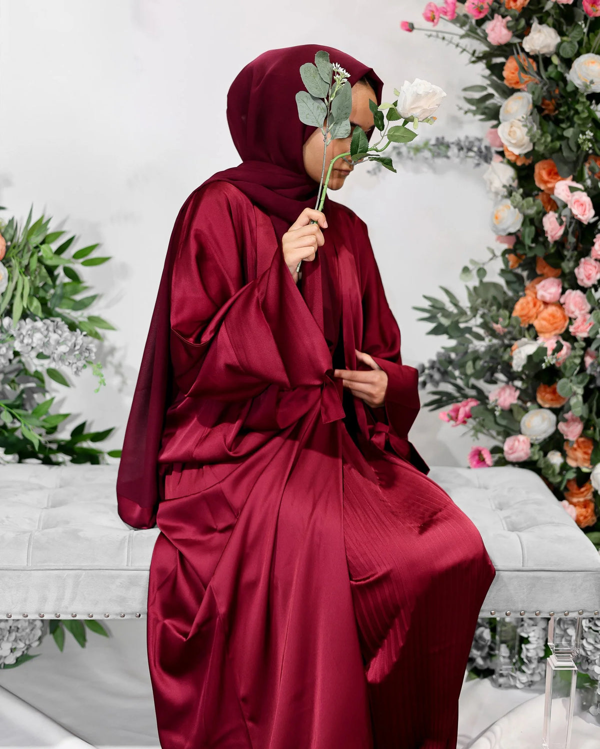 Satin Open Abaya by Hijab Shack