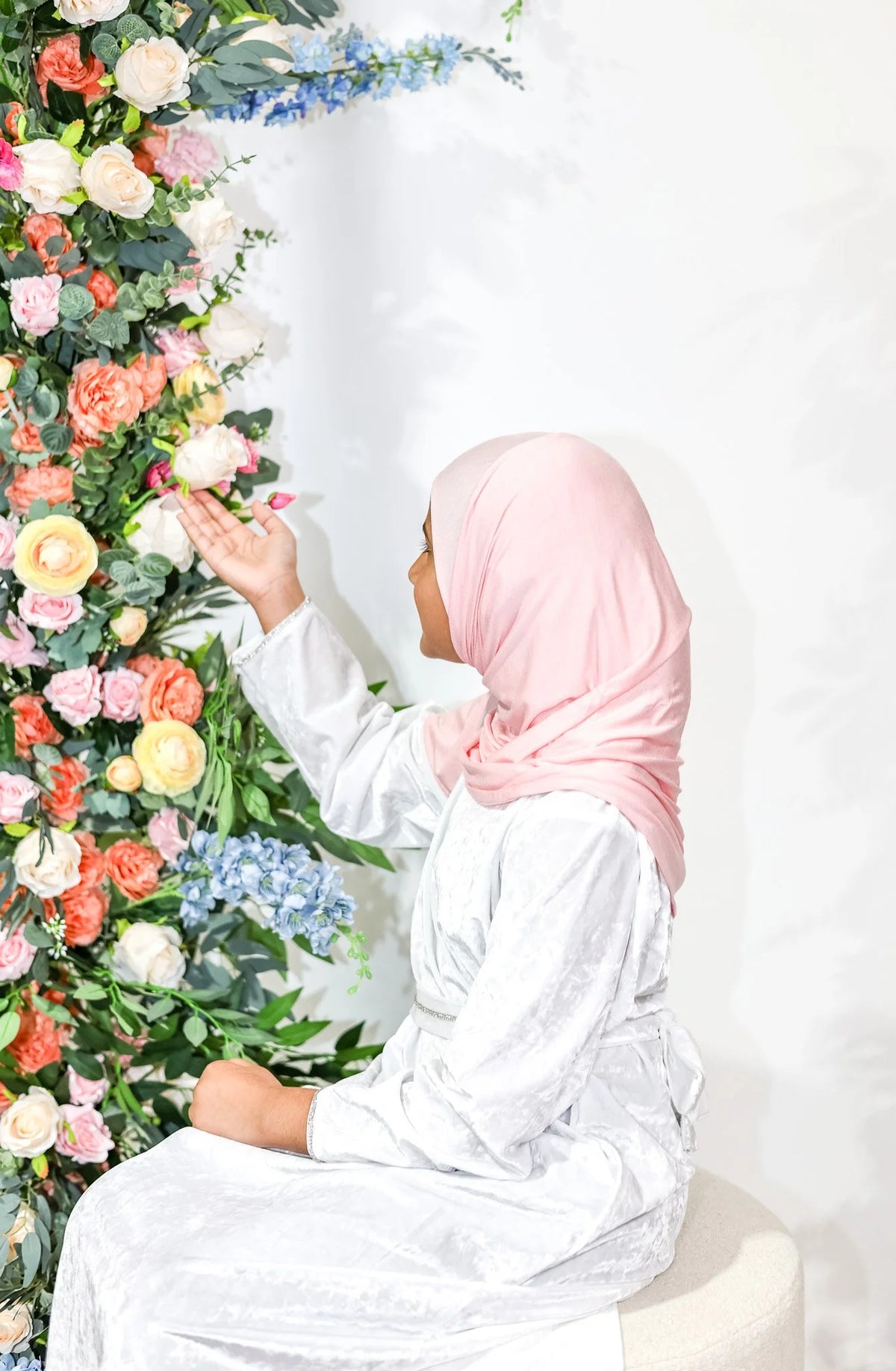 Snow Pearl Velvet Kids Abaya – Ages 10–14 by Hijab Shack
