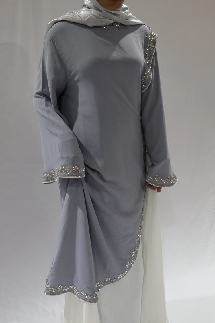 Raya Draped Embellished Abaya by Hijab Shack