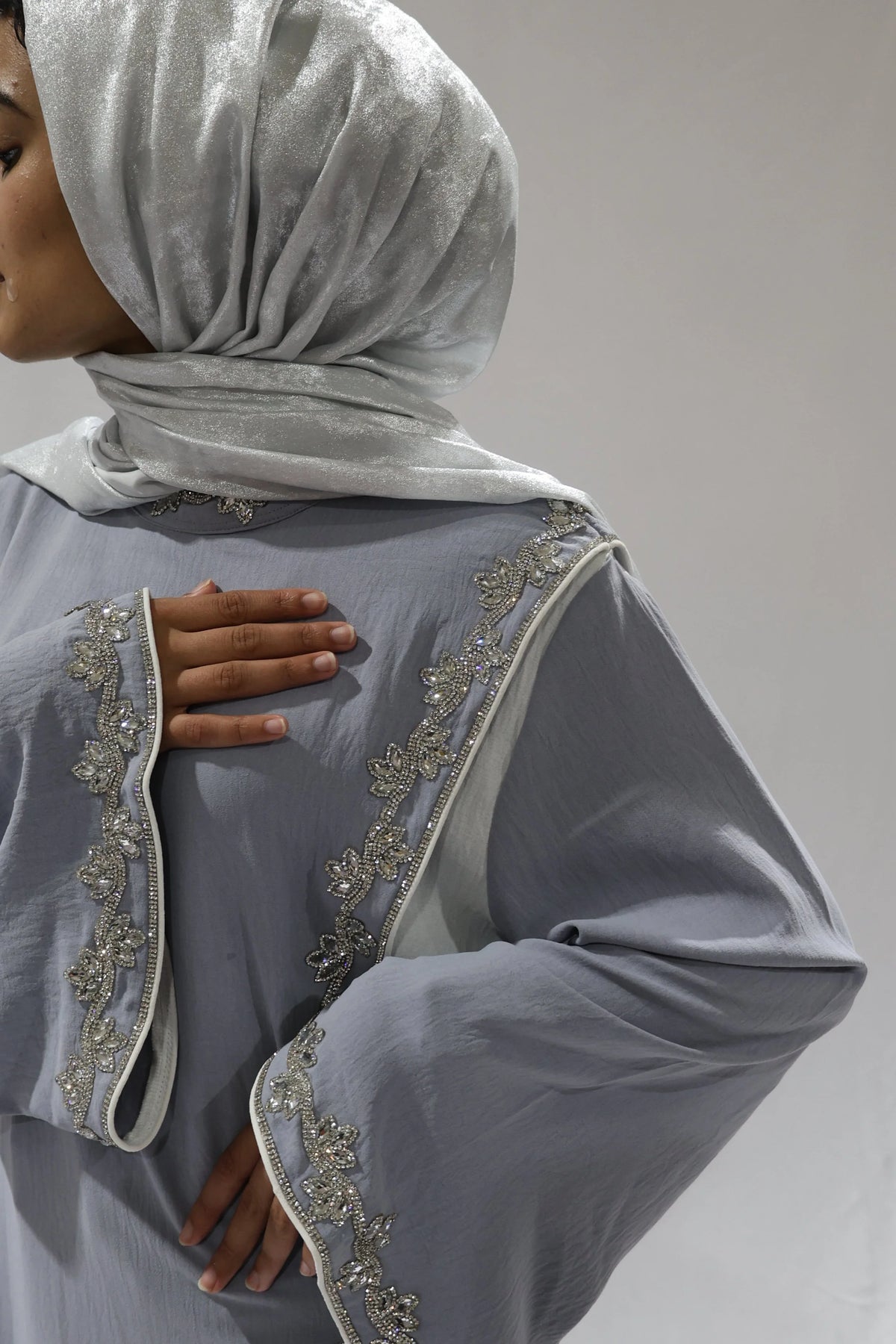 Raya Draped Embellished Abaya by Hijab Shack