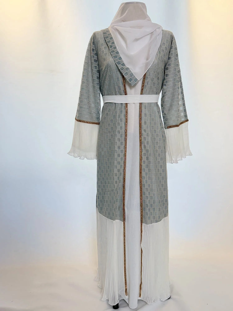 Ivory Mirage Lace Abaya Set by Hijab Shack