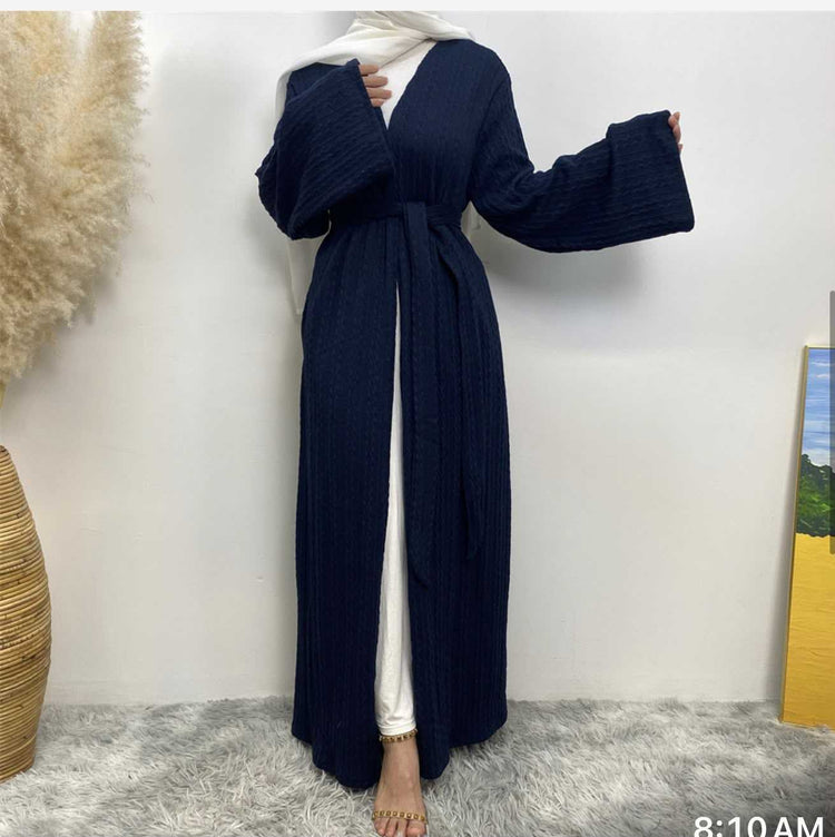 Cable Knit Open Abaya
