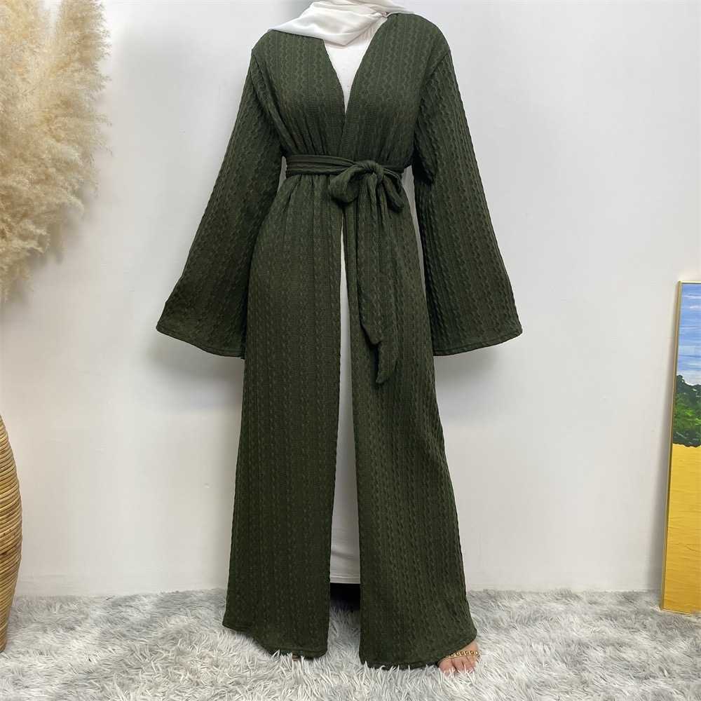 Cable Knit Open Abaya