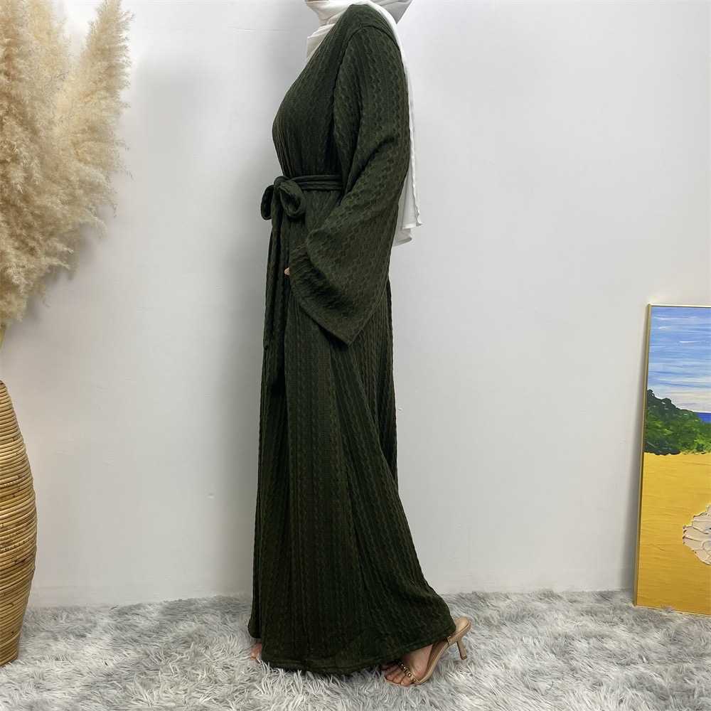 Cable Knit Open Abaya