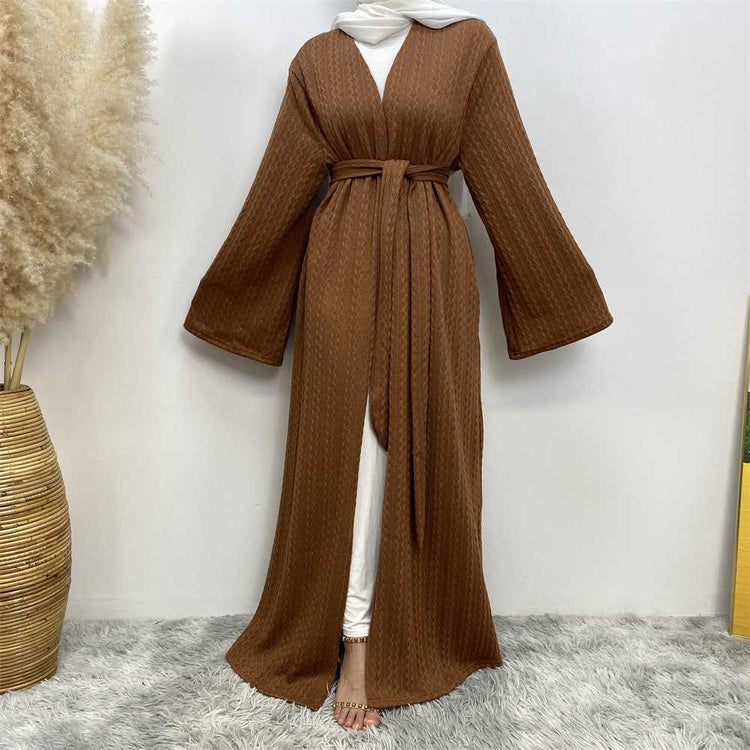Cable Knit Open Abaya